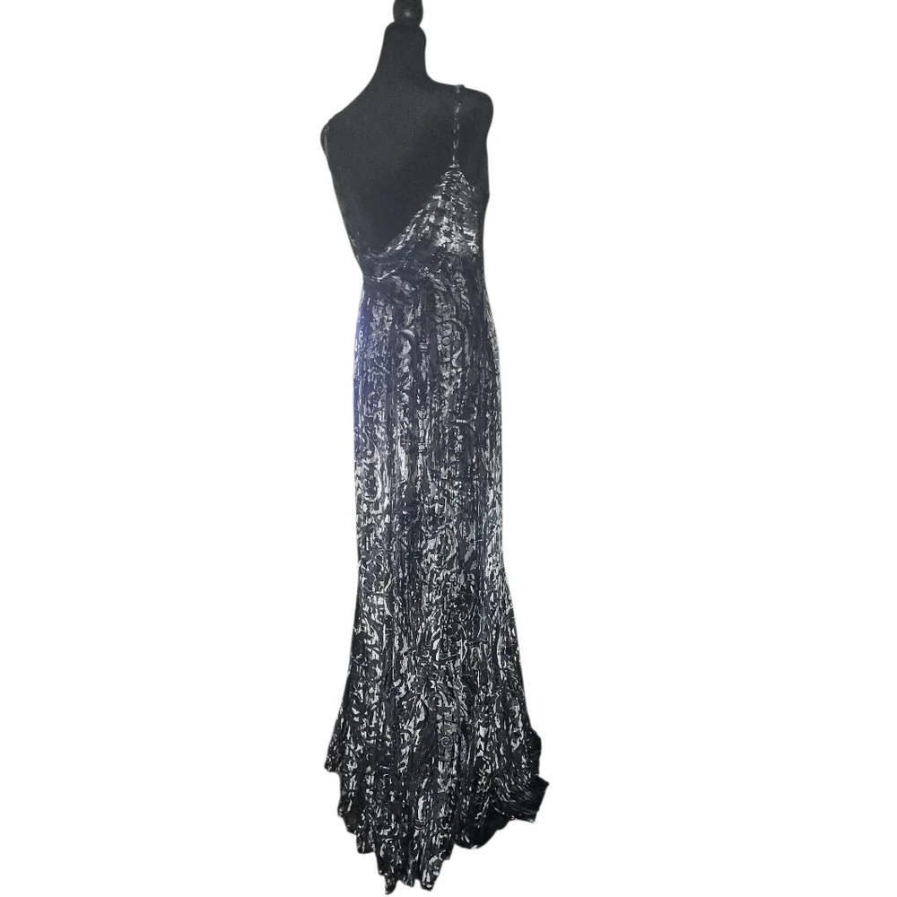 Badgley Mischka Printed Formal Dress, Womens 8 - Picture 7 of 13
